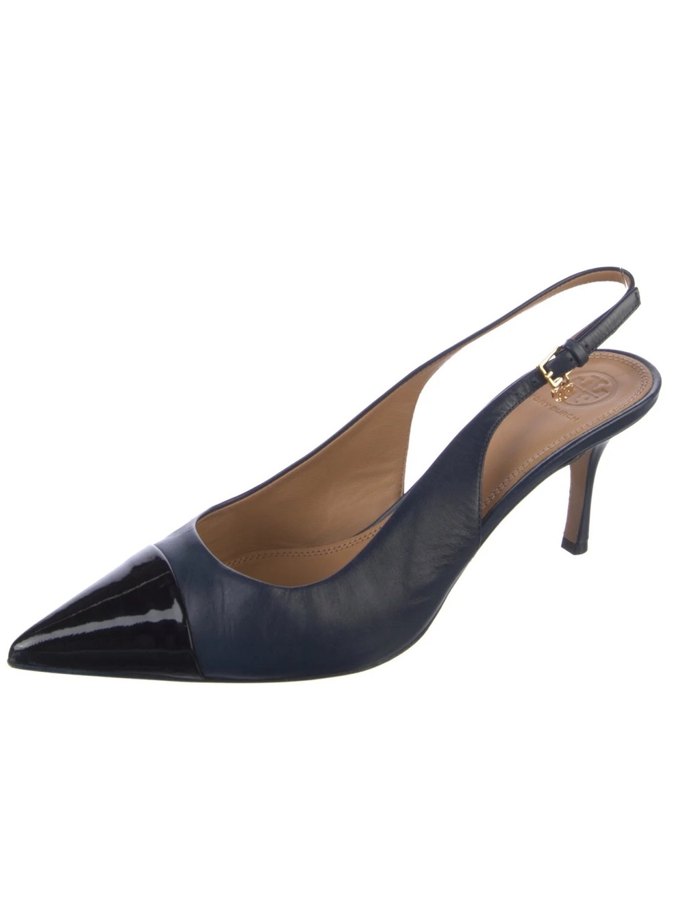 Tory Burch Women’s Penelope Colorblock Style Navy & Black Pointed Heels Size 8.5